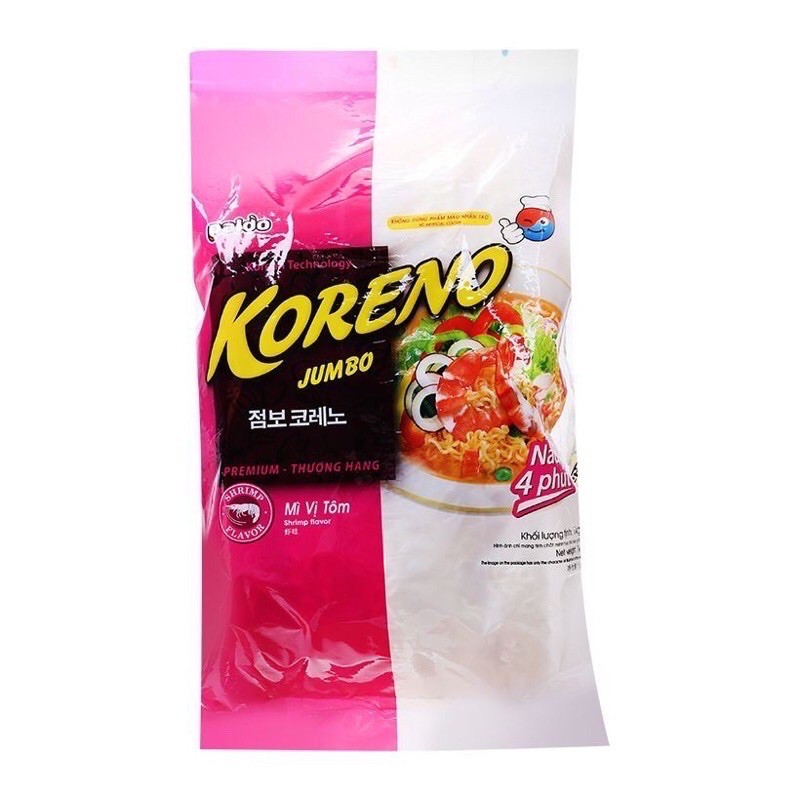 MÌ KORENO BỊCH 1kg (10 gói nhỏ) MUA 10 bịch tặng 1 BÁT TÔ