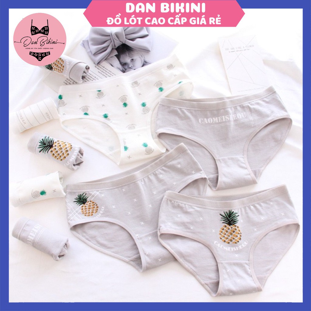 Quần Lót Nữ Cotton hoạ tiết hình quả dứa kháng khuẩn lên dáng sexy mẫu A002