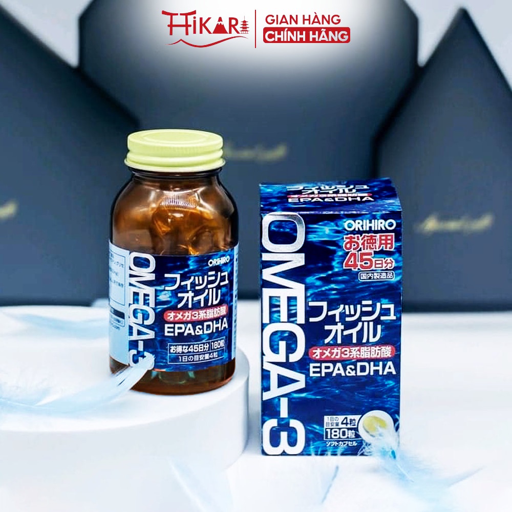 Viên uống dầu cá Omega 3 bổ mắt bổ não Orihiro Nhật Bản 180 viên