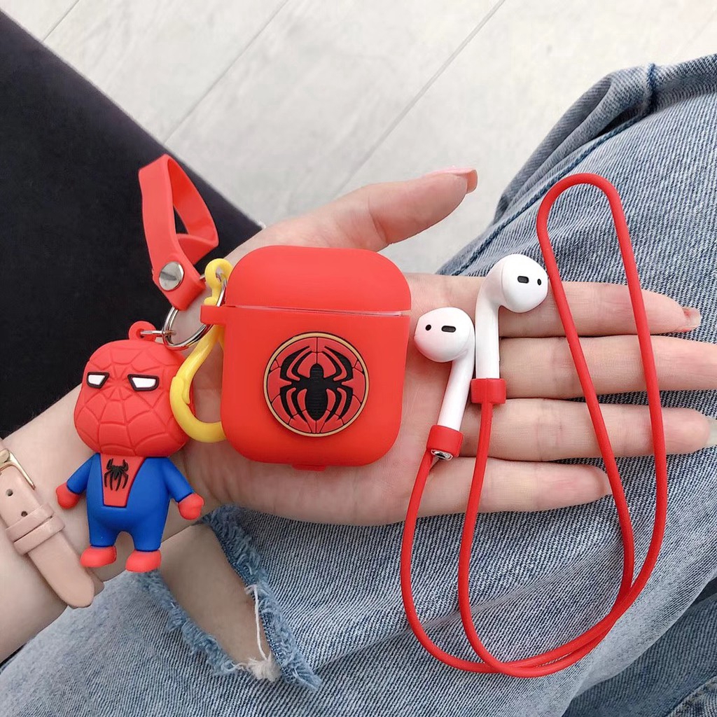 Vỏ silicon phối hình Iron Man / Captain America bảo vệ for for Apple Airpods