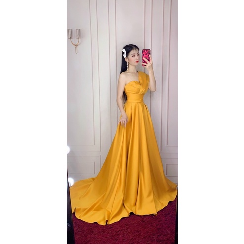 Ms1135y ĐẦM 1 VAI XOÈ 360 XẾP LY ĐẮP CHÉO BO EO full size S/M/L/xL