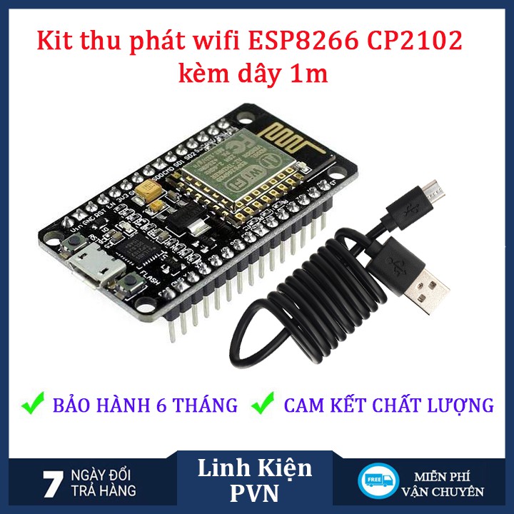 ✅ [BẢO HÀN 6 THÁNG] Kit RF thu phát wifi ESP8266 NodeMCU Lua CP2102 chính hãng