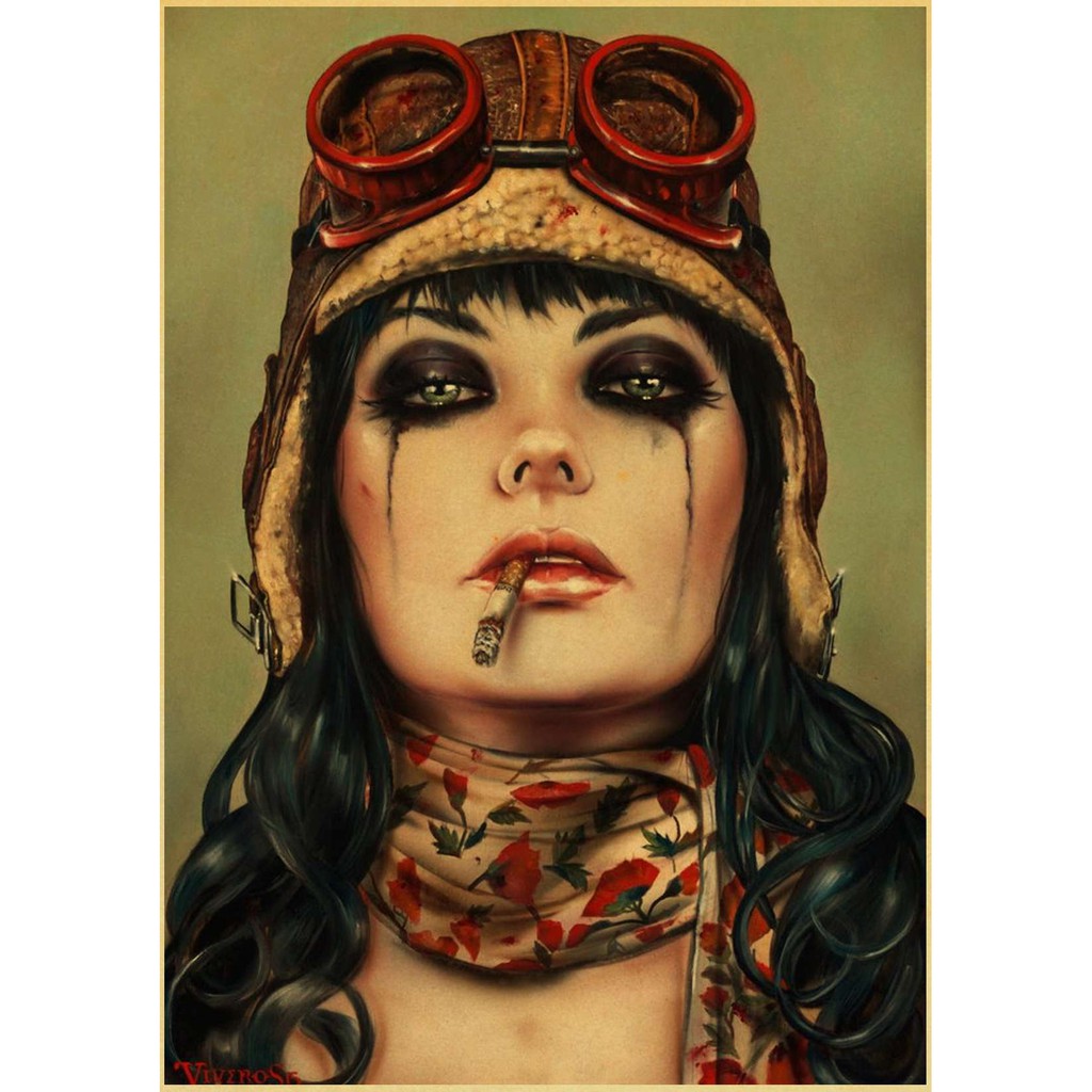 Áp phích trang trí tường hình cô gái gợi cảm kích cỡ 42x30cm