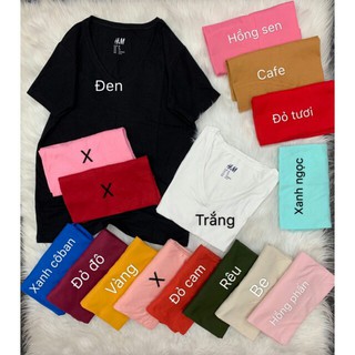 Áo thun cổ tim + ảnh thật