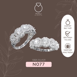 Nhẫn nữ bạc ý S925 xi Kim đá Cz cao cấp N077 | Mi.A Trang sức bạc