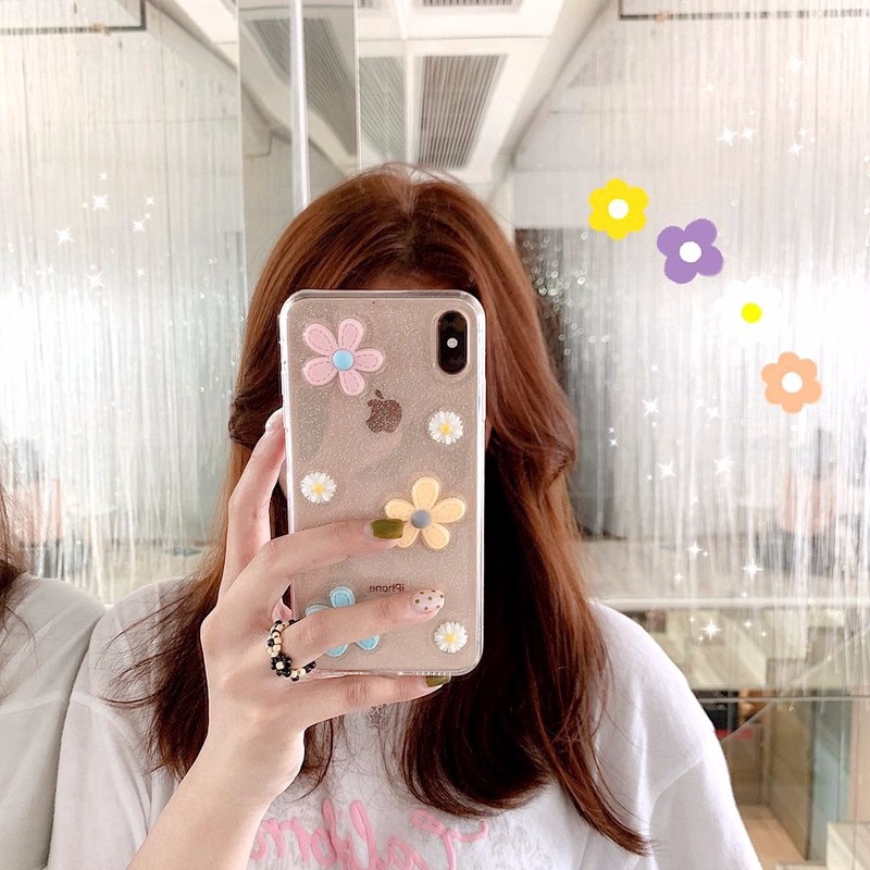 iPhone 12 Mini Pro Max SE 2020 11 PRO XS MAX XR X 8 7 6 6S PLUS Ốp điện thoại silicon mềm trong suốt họa tiết hoa cúc dễ thương cho | BigBuy360 - bigbuy360.vn