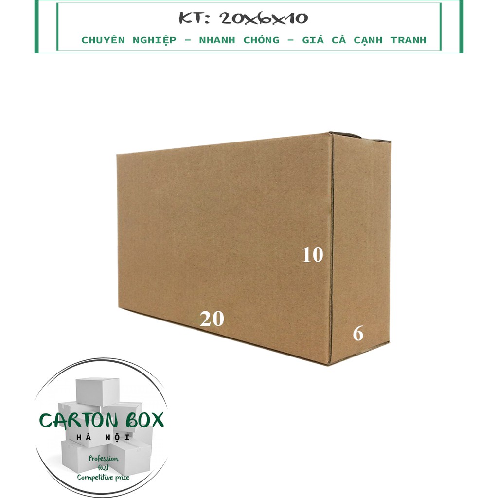 Combo 50 hộp carton 20x6x10 cm