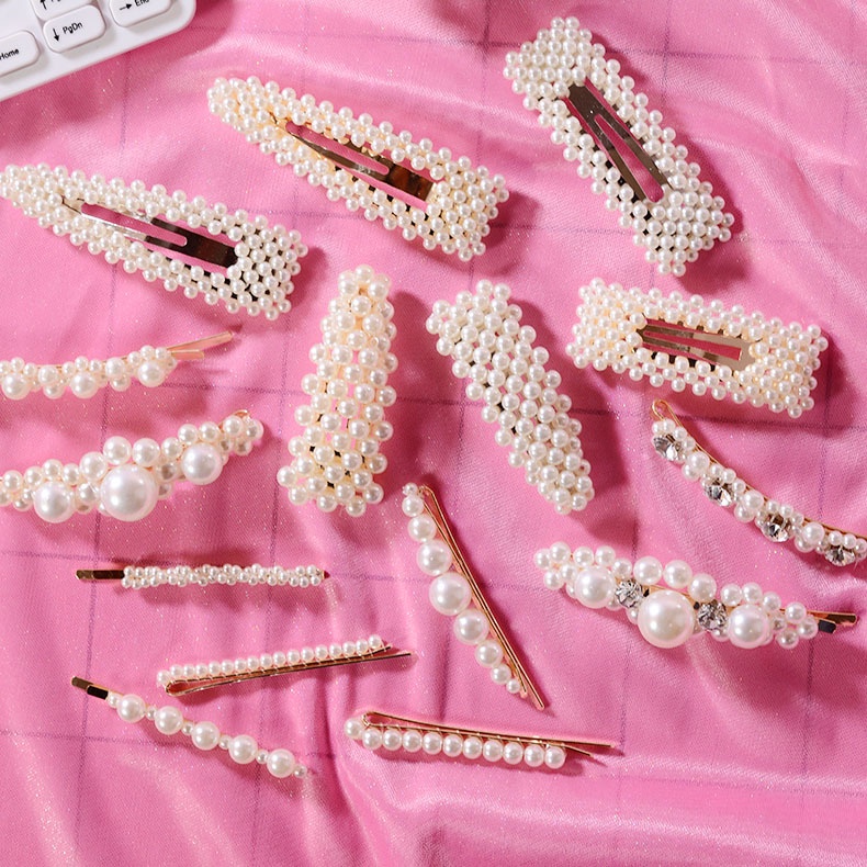 Kẹp Tóc Đính Ngọc Trai Nhân Tạo Thời Trang Hàn Quốc 1 Cái