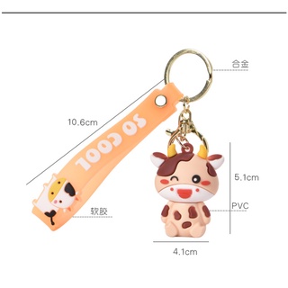 Móc Khóa Hình Bò Sữa Dễ Thương