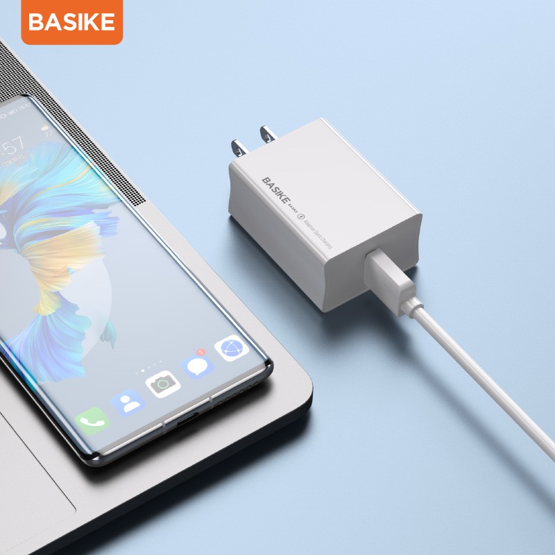 Củ Sạc Nhanh BASIKE AS56 Mini 22.5W QC3.0 Cho iPhone HUAWEI Samsung