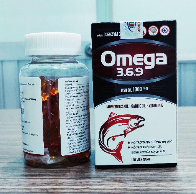 Omega 369 đẹp da, sáng mắt, bảo vệ tim, phát triển trí não. 100 viên