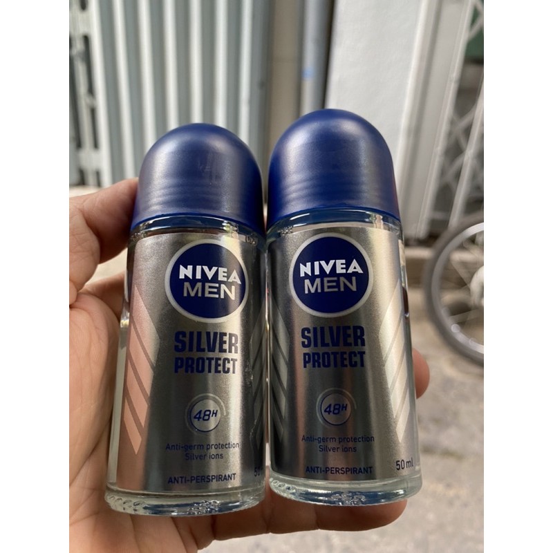 [ Date 11/2023 ] Lăn Khử Mùi Nivea Men Silver Protect 50ml Chính Hãng