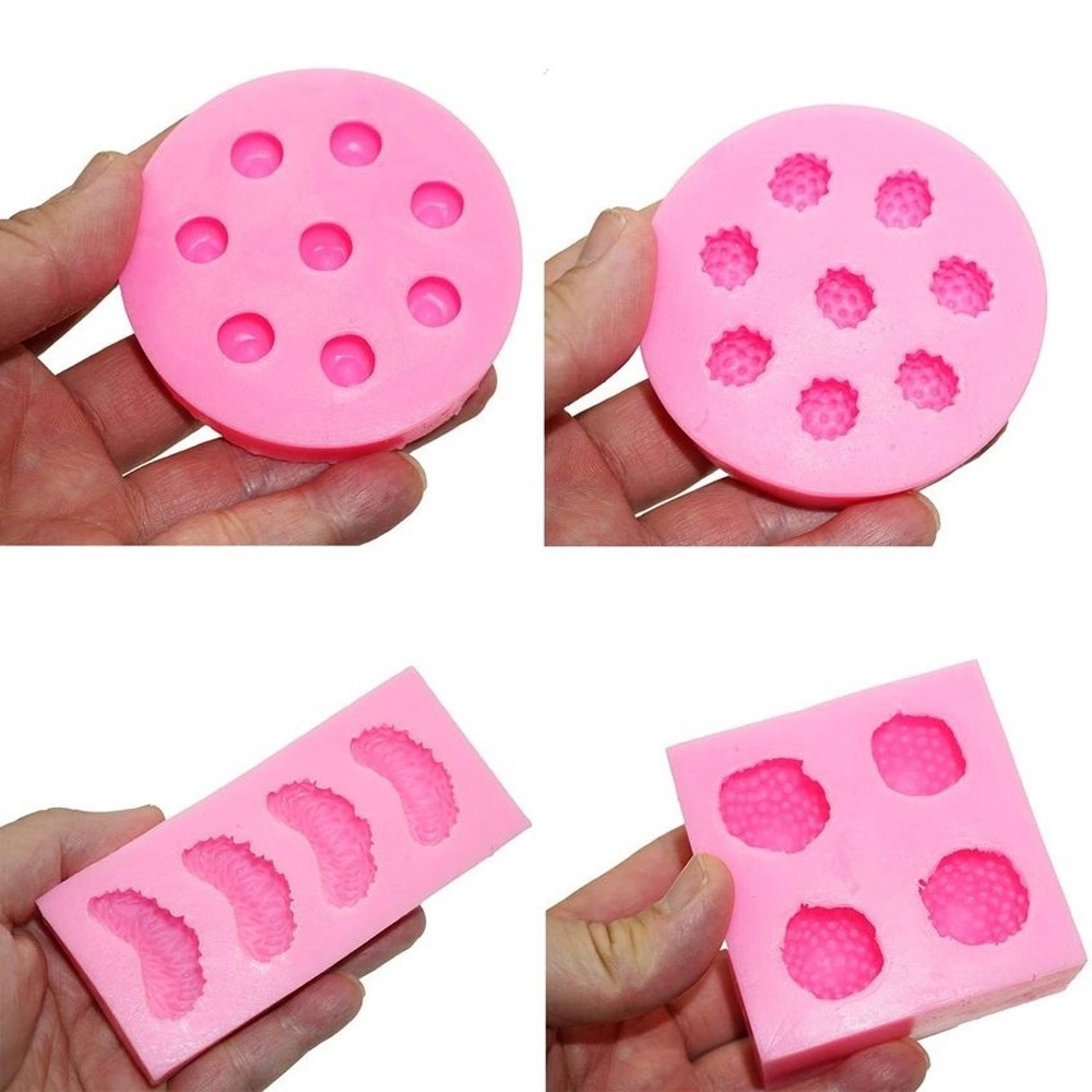 Khuôn silicone tạo hình làm nến/kẹo đường hình quả dâu tây