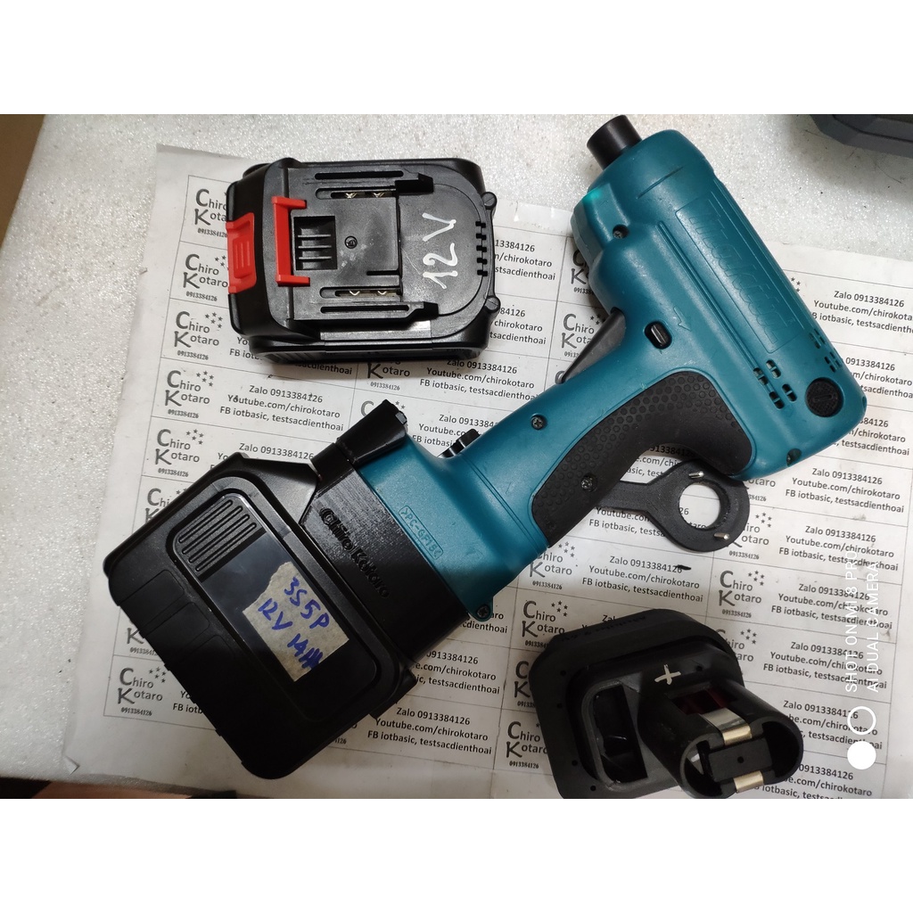 NEW! Đế chuyển pin máy khoan, vit Makita 9.6V NiCD dạng lẫy chốt giữa sang dùng hộp pin cài Makita