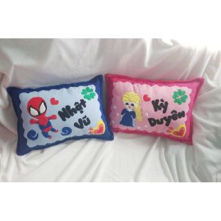 2 vỏ gối handmade elsa và người nhện