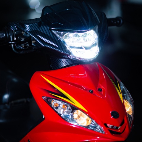 Chóa đèn Exciter 135 2005-2010, đèn pha led Ex 135 2 tầng siêu sáng Zhi.pat chính hãng - bảo hành 2 Năm