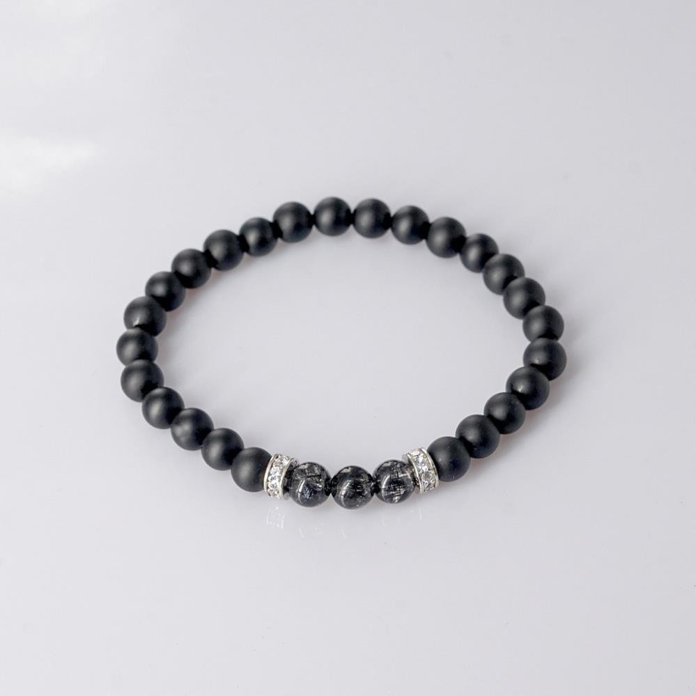 Vòng tay nam nữ Obsidian 8mm Mix Kyanite - Vòng tay phong thủy mang lại an yên, thịnh vượng cho bạn - Chế tác tự nhiên