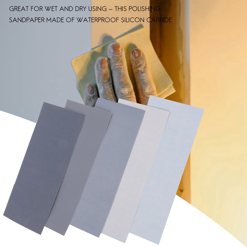 Set 20 Tấm Giấy Nhám 1000 / 2000 / 3000 / 5000 / 7000 Dùng Để Đánh Bóng Gỗ / Kim Loại / Đánh Bóng Tự Động / 9X3.6 inch