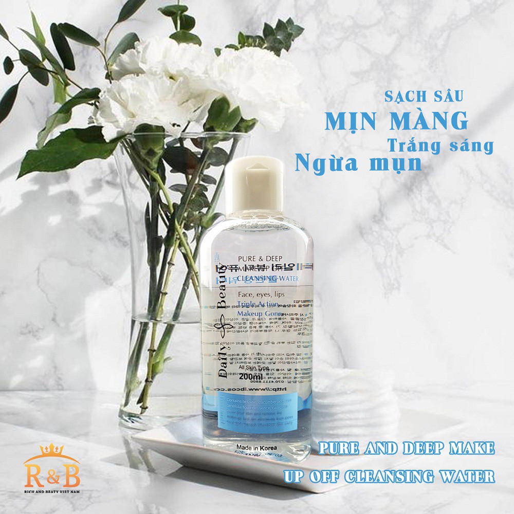 [TẶNG BÔNG TẨY TRANG] Nước tẩy trang Daily Beauty -  Làm sạch dịu nhẹ, dưỡng ẩm, sáng da | BigBuy360 - bigbuy360.vn