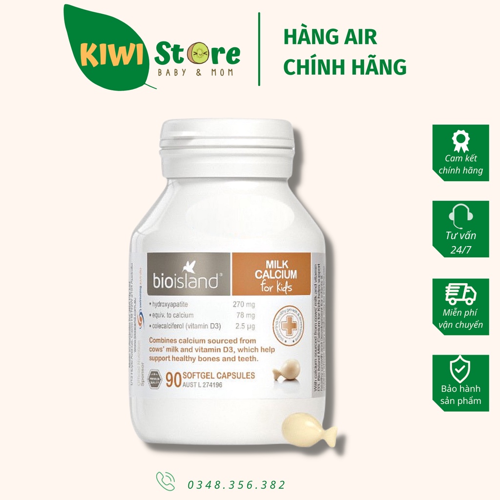 Canxi milk Bioisland Úc cho bé từ 7 tháng - 90 viên