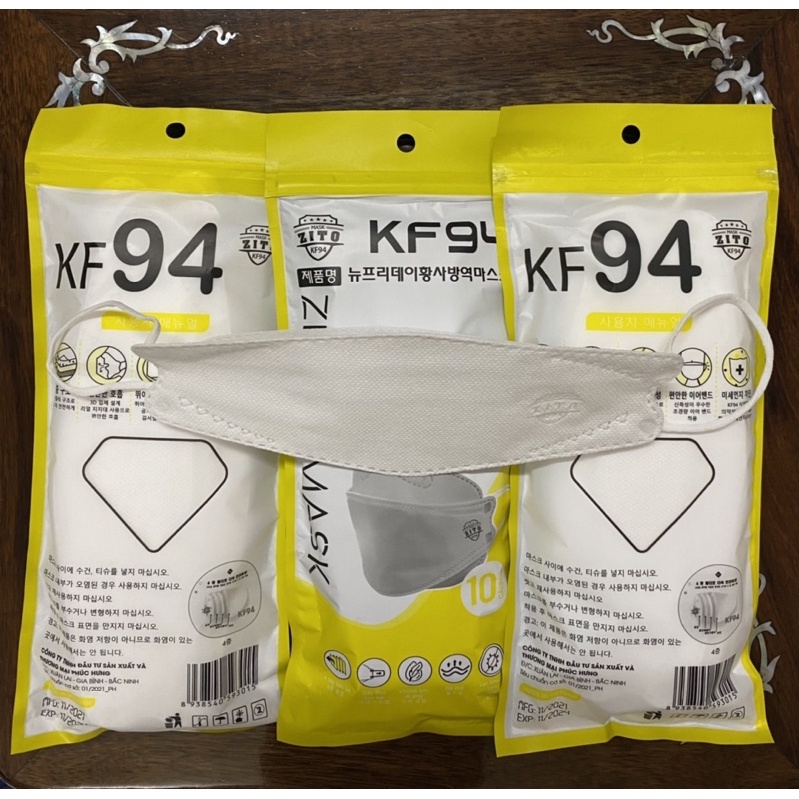 Khẩu Trang KF94 Zito 4 Lớp Chống Bụi Mịn, Kháng Khuẩn