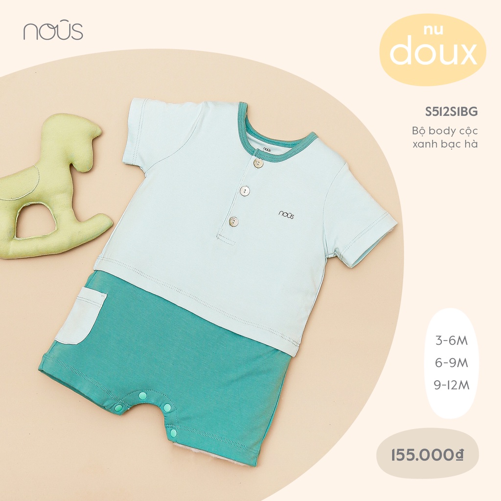 Quần áo body liền thân ngắn tay cho bé gái, bé trai - Chất liệu Nu Petit mềm