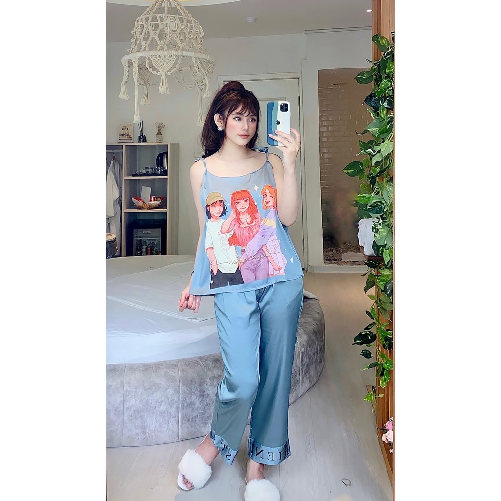 bộ pizama- bộ lụa latin, satin tiểu thư Queen | BigBuy360 - bigbuy360.vn