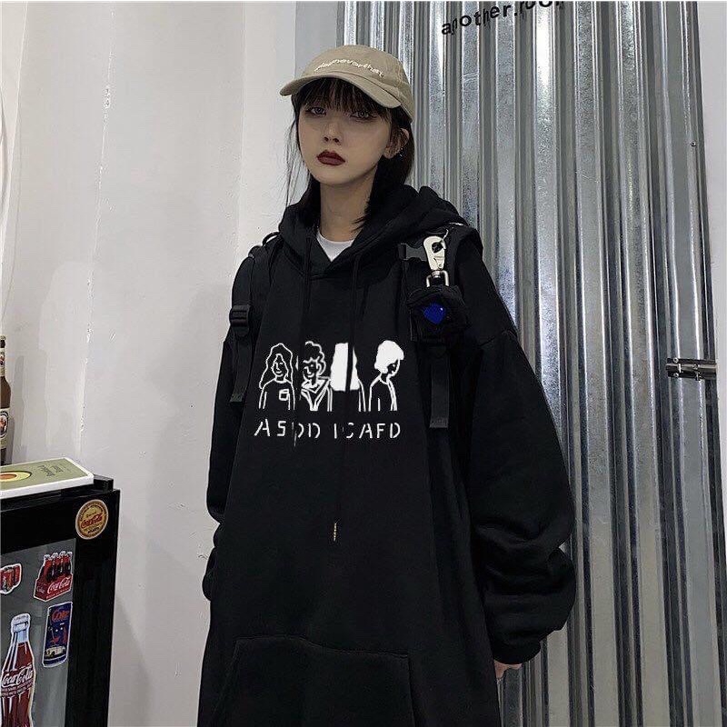 Áo Hoodie Tay Dài Unisex Nỉ Bông Hoạ Tiết ASDD ICAFD(ODER 2 NGÀY)
