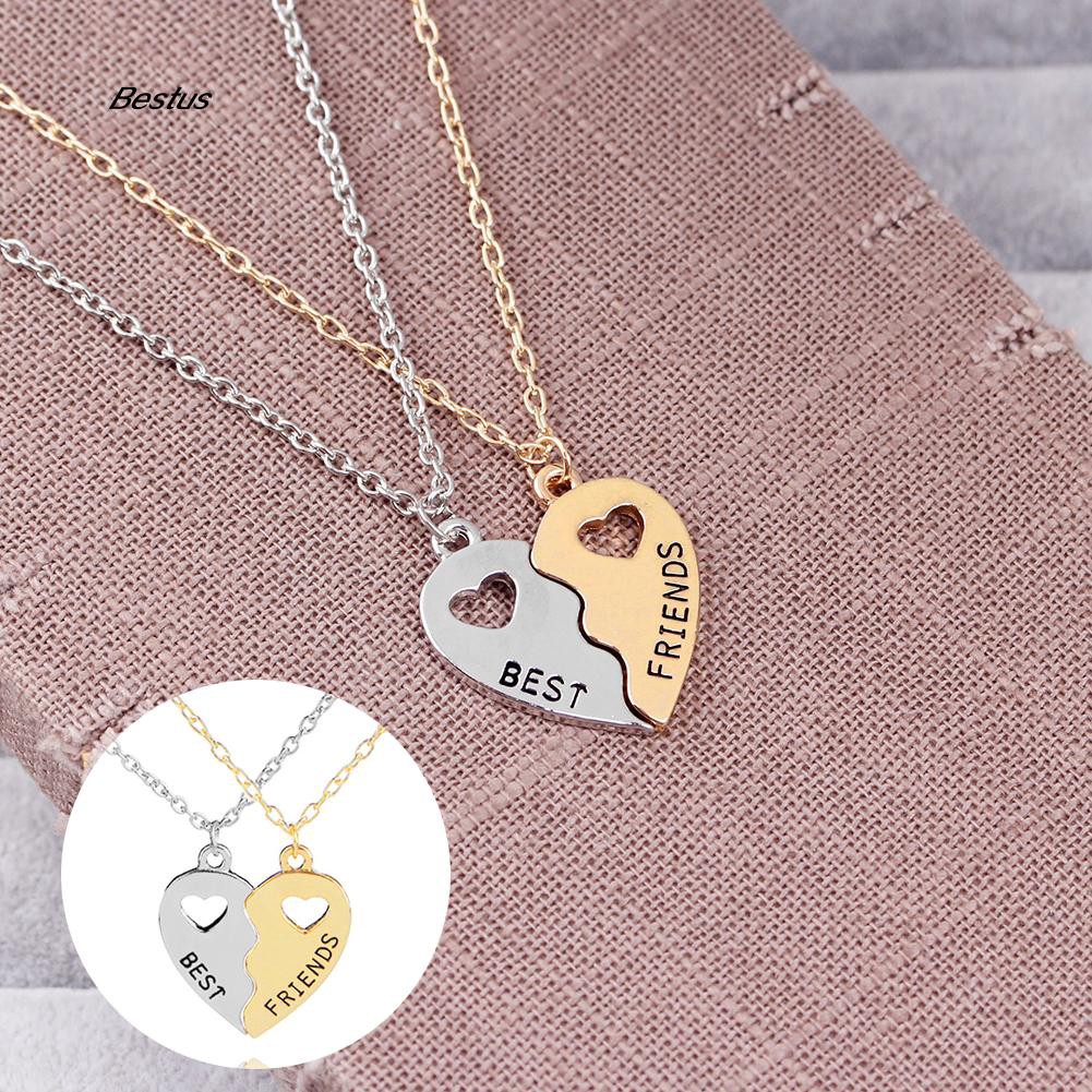 Vòng cổ Hợp Kim Mặt Hình Trái Tim Khắc Chữ Best Friendship Thời Trang Dành Cho Nữ