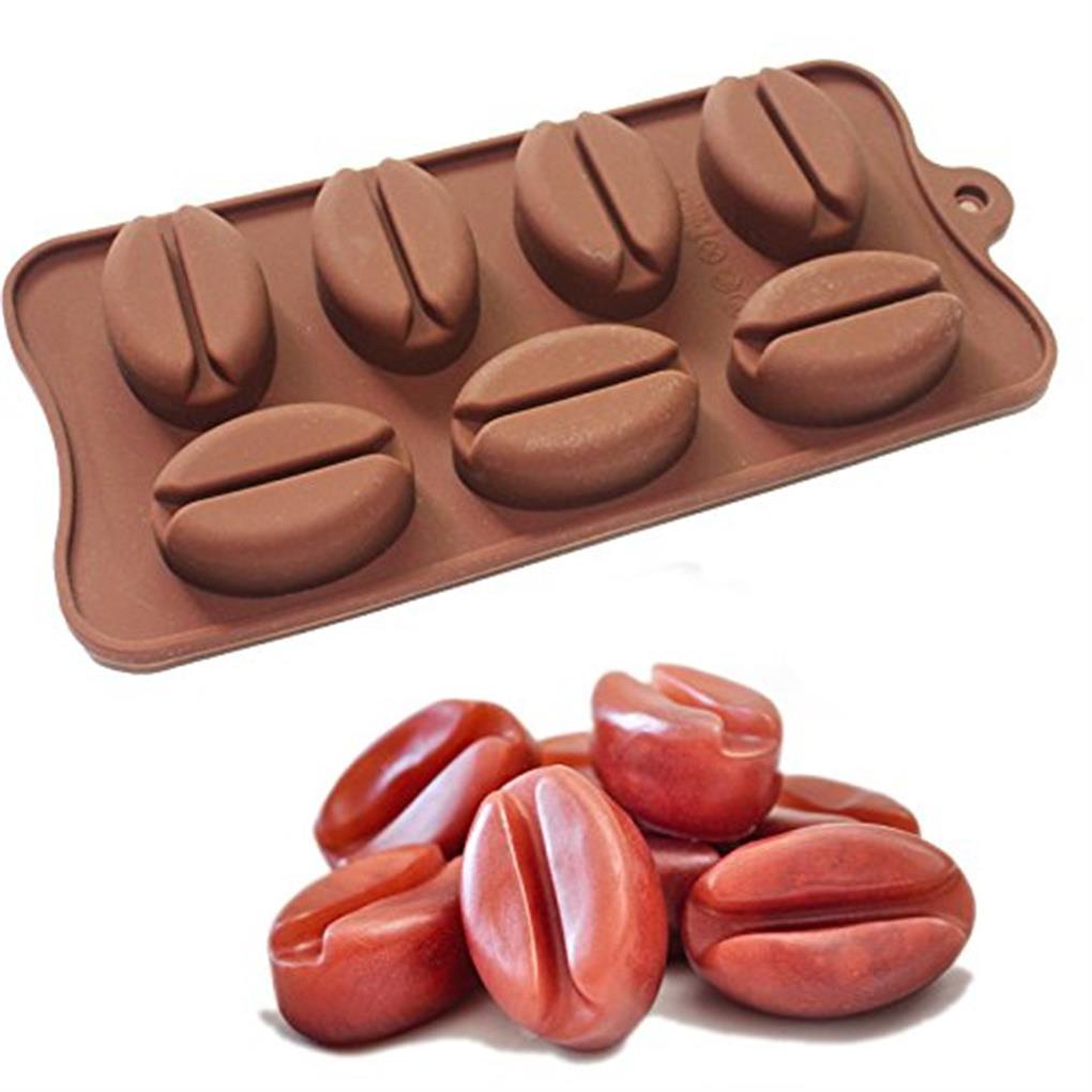 7 Cavities Ice Cube Mold Coffee Bean Silicone Chocolate Tray Reusable Home Kitchen Baking Mould Accessories Gifts