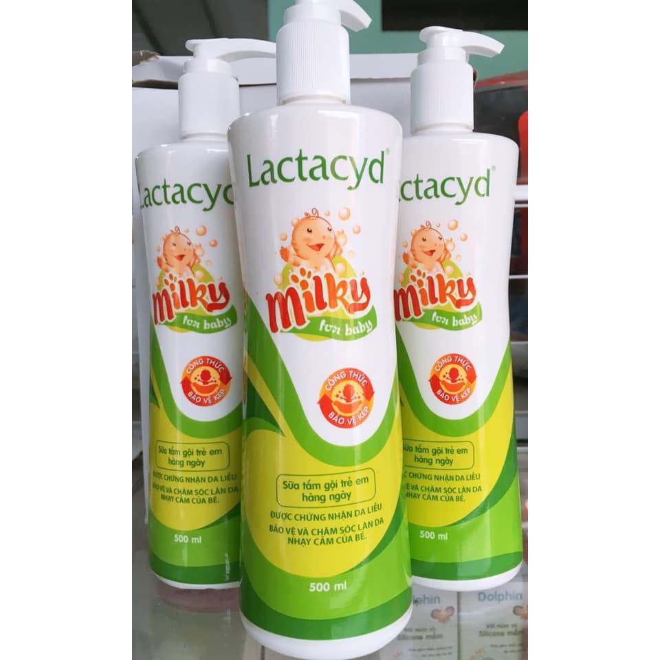 SỮA TẮM GỘI LACTACYD MILKY 500ML CHO BÉ --- HSD: 06.2022