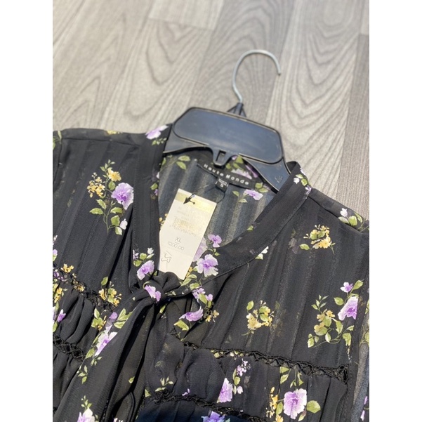 Áo voan khoét nách hoa nữ haute monde size s-m-l