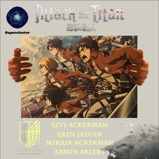 Áp Phích Trang Trí Nội Thất Hình Attack On Titan Levi "50X35Cm