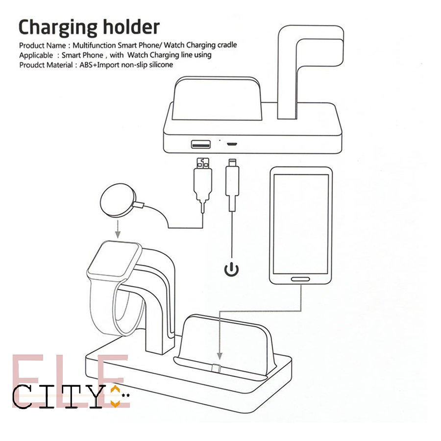 111ele} 2 in 1 Charging Dock For Apple Charger Holder For iWatch For iPhone 7/6/5