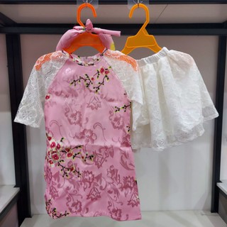 Áo dài lụa cách tân mềm mịn cho bé 9-30kg