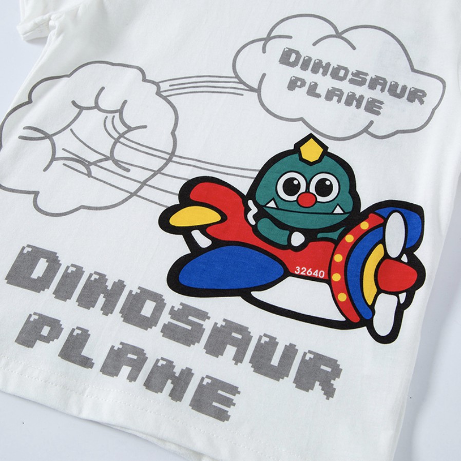 Áo thun bé trai in hình PLANE DINOSAUR mới áo thun cho bé chất liệu mềm mại, thoải mái, an toàn