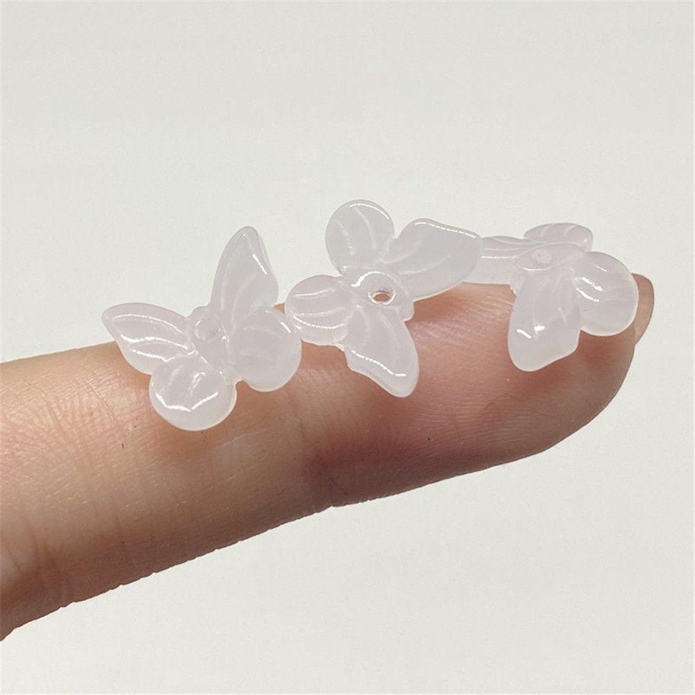 BORAG Set 100 Hạt Thủy Tinh Nhiều Màu Sắc Hình Bướm Làm Trang Sức Thủ Công Kính