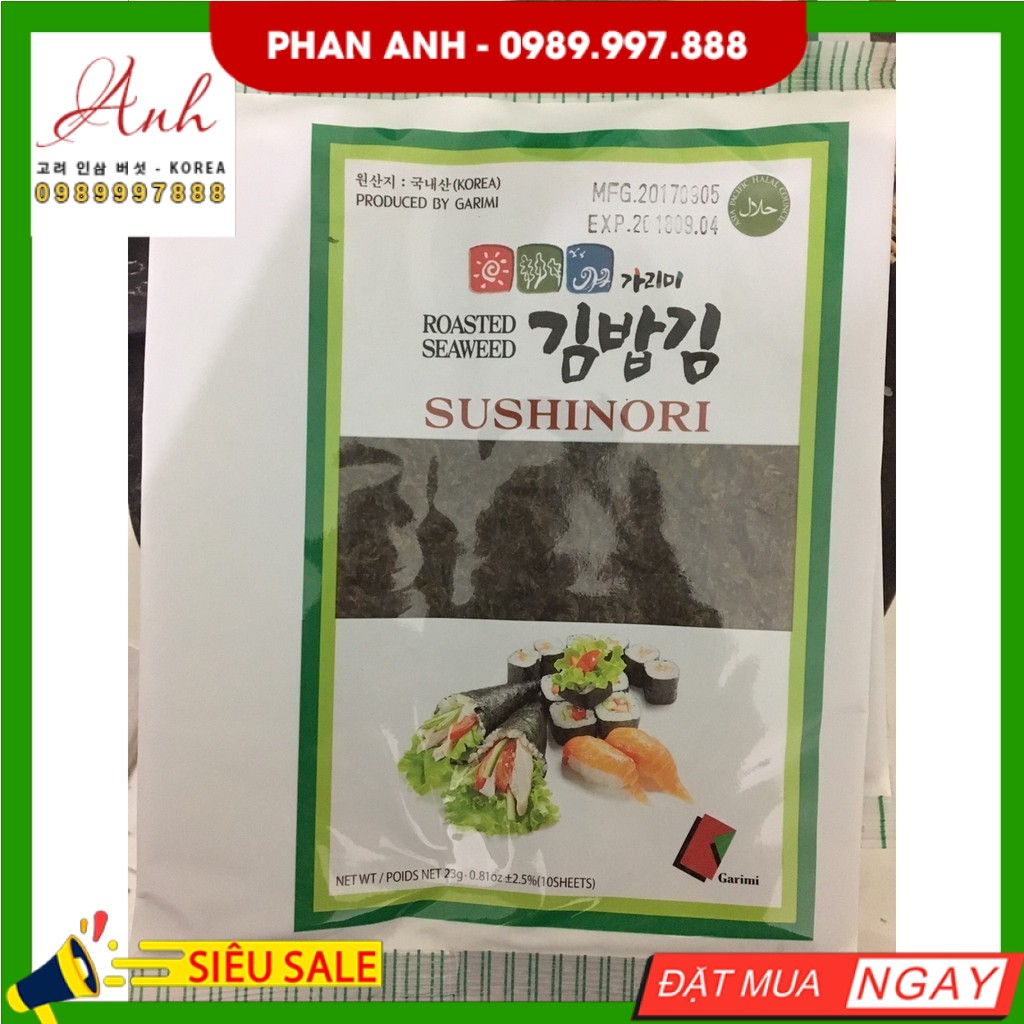 Lá rong biển/ lá kim cuộn cơm Kimbap Hàn Quốc