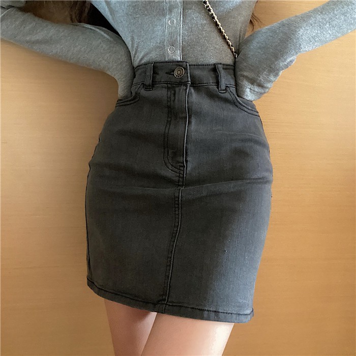 chân váy jean Chữ A Lưng Cao Kiểu Dáng Hợp Thời Trang | BigBuy360 - bigbuy360.vn