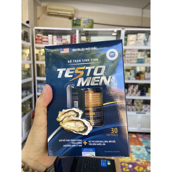 Bổ thận sinh tinh Testo Men-Hộp 30 viên-Giúp tăng số lượng tinh trùng,bổ thận tráng dương,tăng cường sinh lý