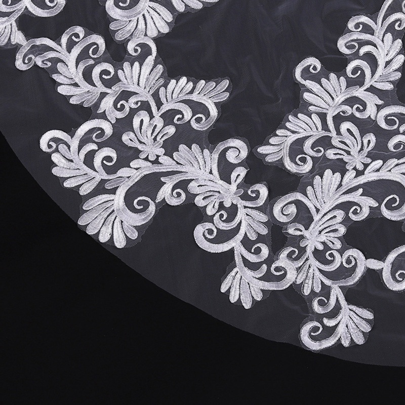 Mạng Che Mặt Vải Tuyn Một Lớp Phối Ren Tinh Tế Cho Cô Dâu