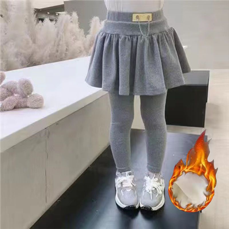Quần Culottes Cotton Giả Hai Lớp Dáng Ôm Phong Cách Hàn Quốc Dành Cho Trẻ Em