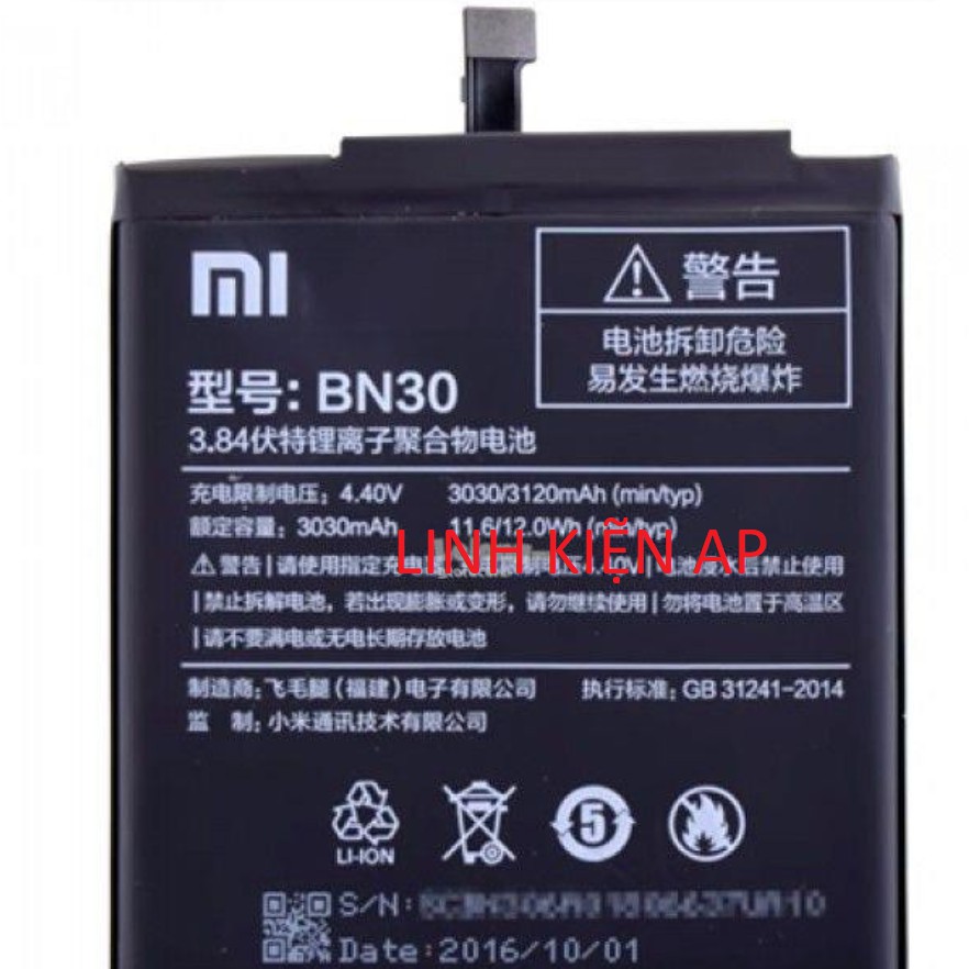 Pin Xiaomi Redmi 4A Pin xịn xiaomi redmi 4A/BN30 mới 100%