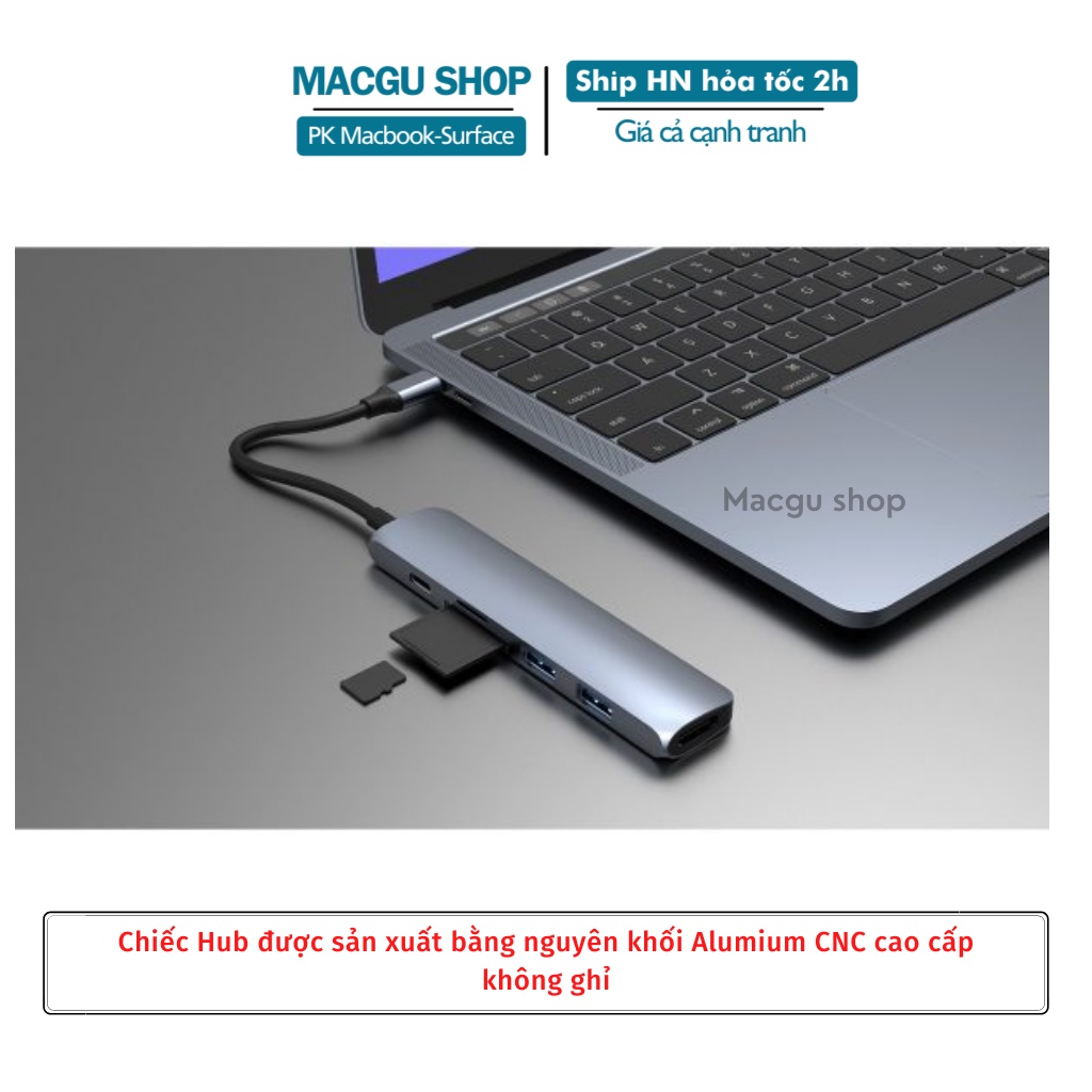 CỔNG CHUYỂN HYPERDRIVE BAR 6in1 USB-C HUB FOR MACBOOK, PC &amp; DEVICES-Hub chuyển đổi cao cấp