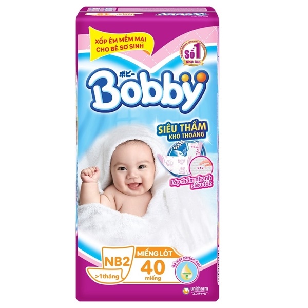 Bỉm dán Bobby size NB2 (40 miếng)