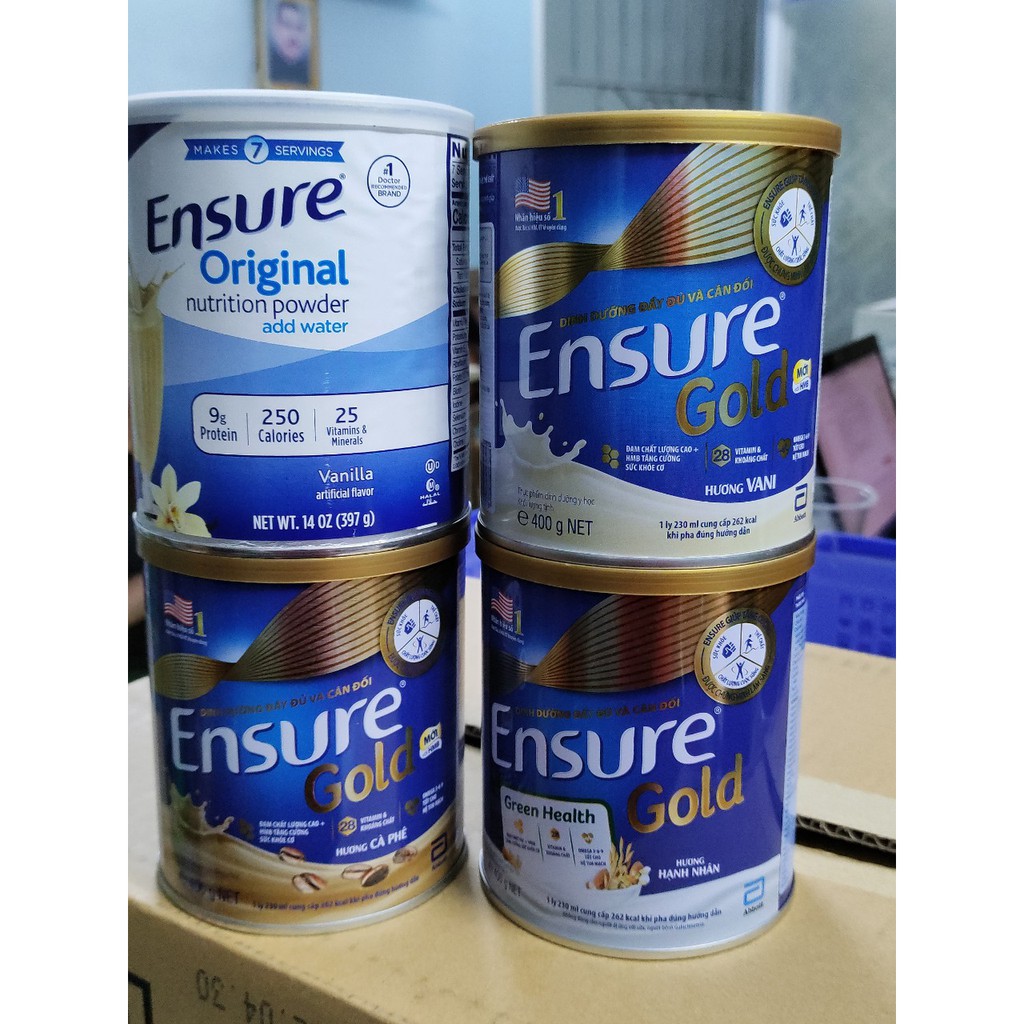 Sữa Ensure các loại dành cho người lớn tuổi hộp 400gr
