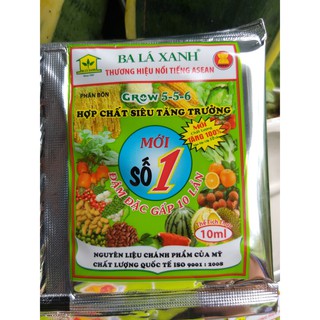 Hợp chất Siêu tăng trưởng Số 1, siêu đậm đặc gấp 10 lần (Phân bón lá Ba Lá Xanh 10ml/gói)
