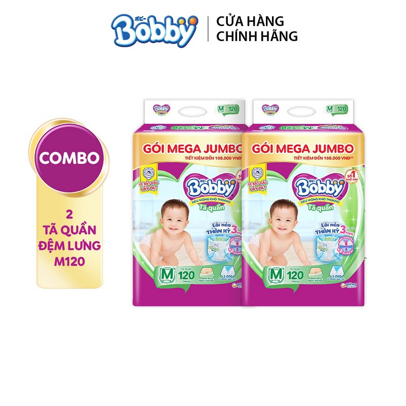 Combo 2 tã quần Bobby có đệm lưng thấm mồ hôi đủ size M/L/XL/XXL