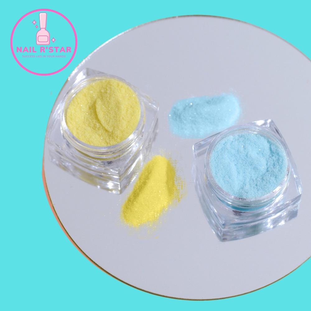 Set 12 hũ nhũ cát mịn - nhũ cát rắc 12 màu đẹp trang trí móng tay sang chảnh NAIL R’STAR