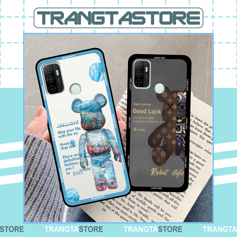 Ốp Oppo A53 in hình gấu Bearbrick,Mountain,xanh,đen,đỏ giá rẻ
